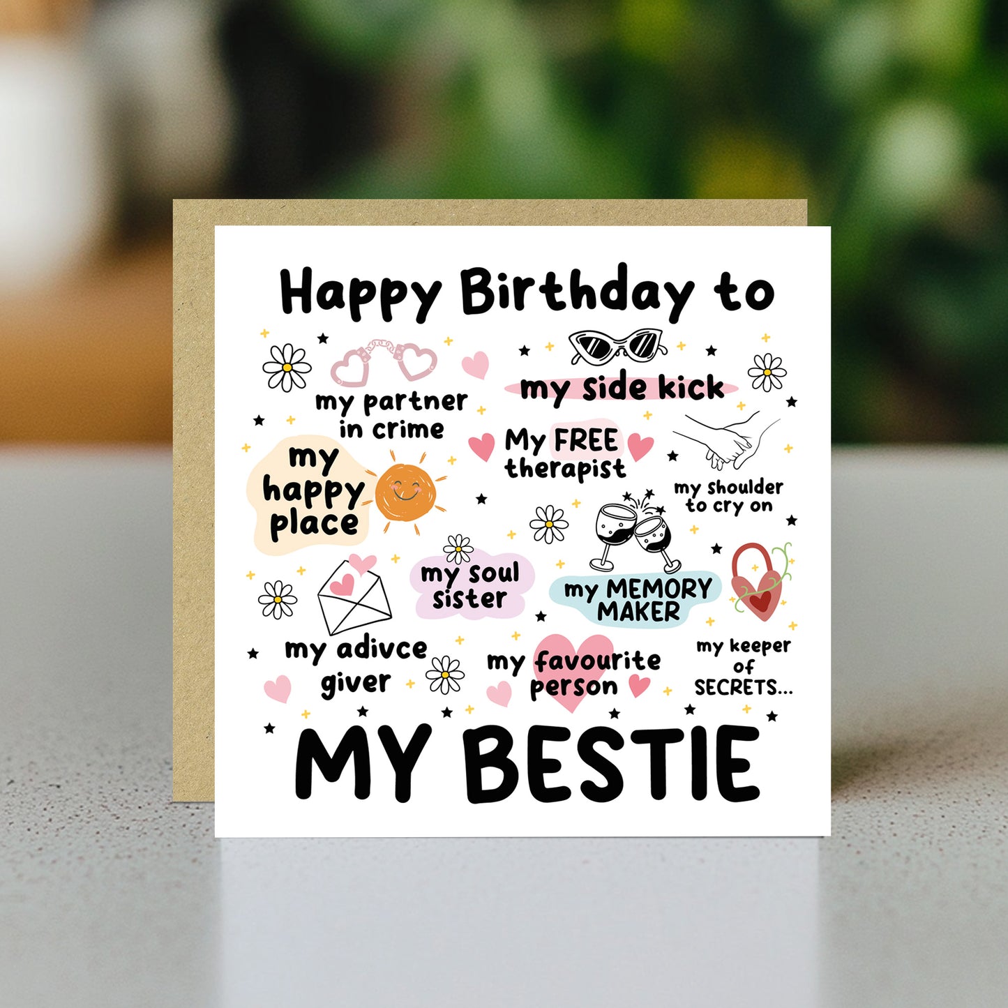 My Bestie Birthday Card Friendship Card For Friends Funny