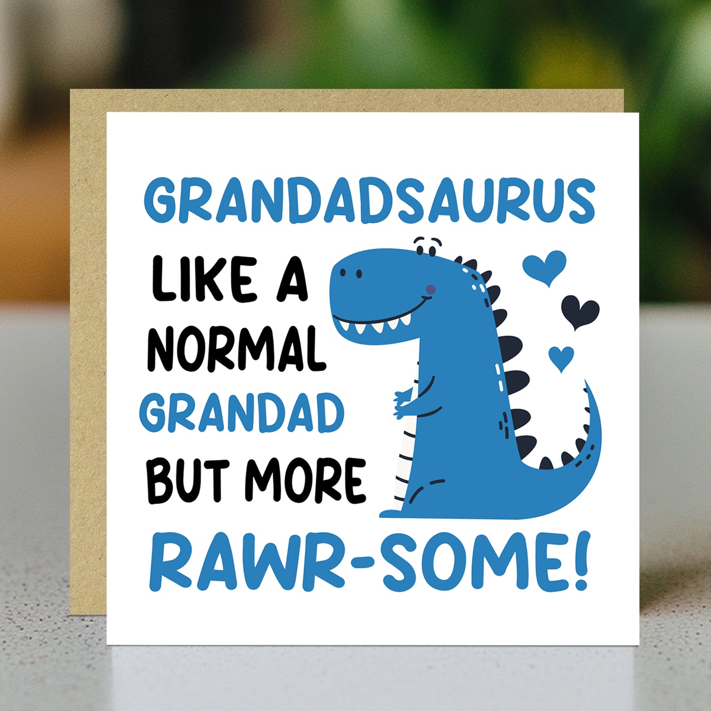 Birthday Card For Grandad Kraft Envelope Rawrsome Grandad Card