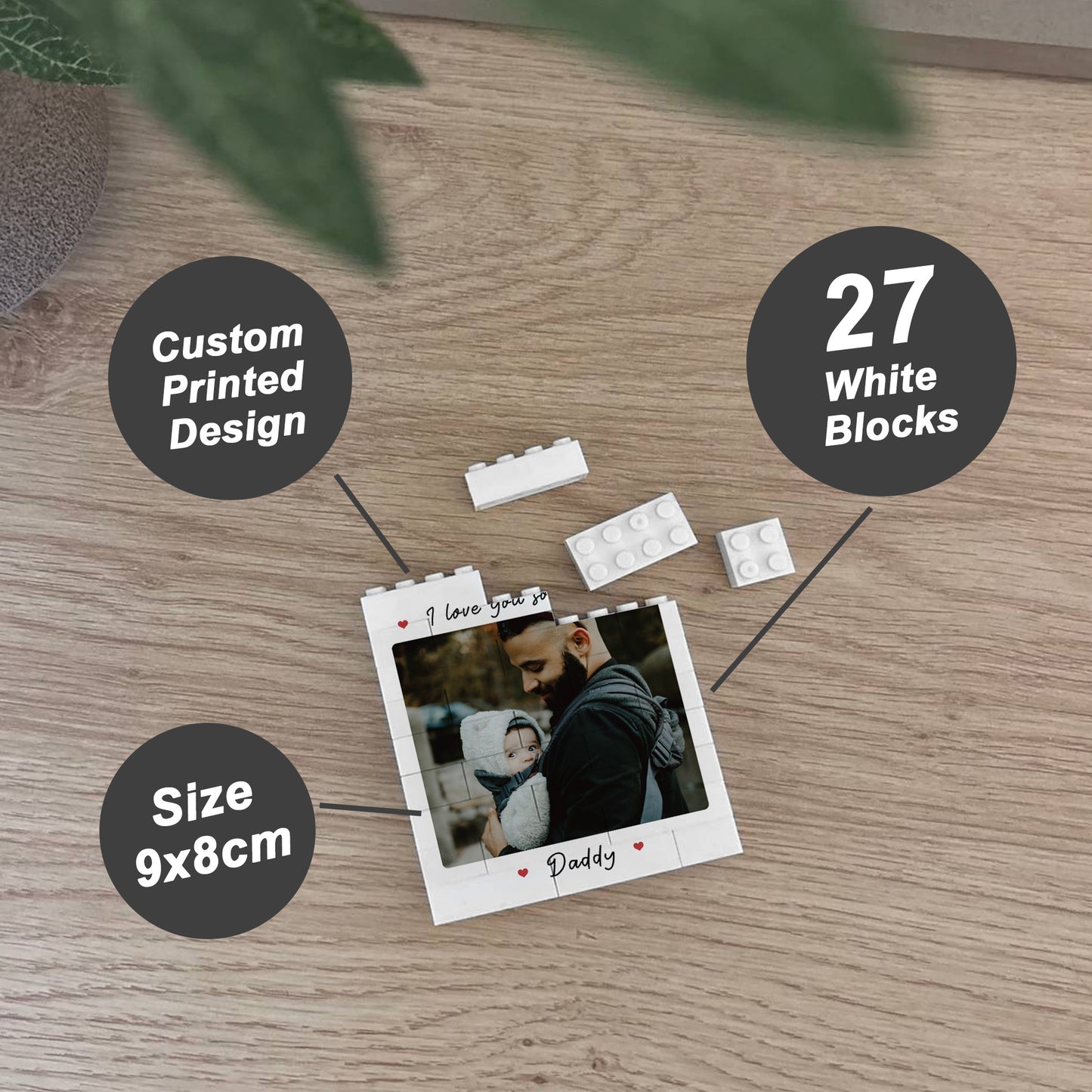 Personalised Fathers Day Photo Block Fathers Day Gift For Him