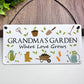 Grandmas Garden Sign For Outside Hanging Shed Plaque Yard