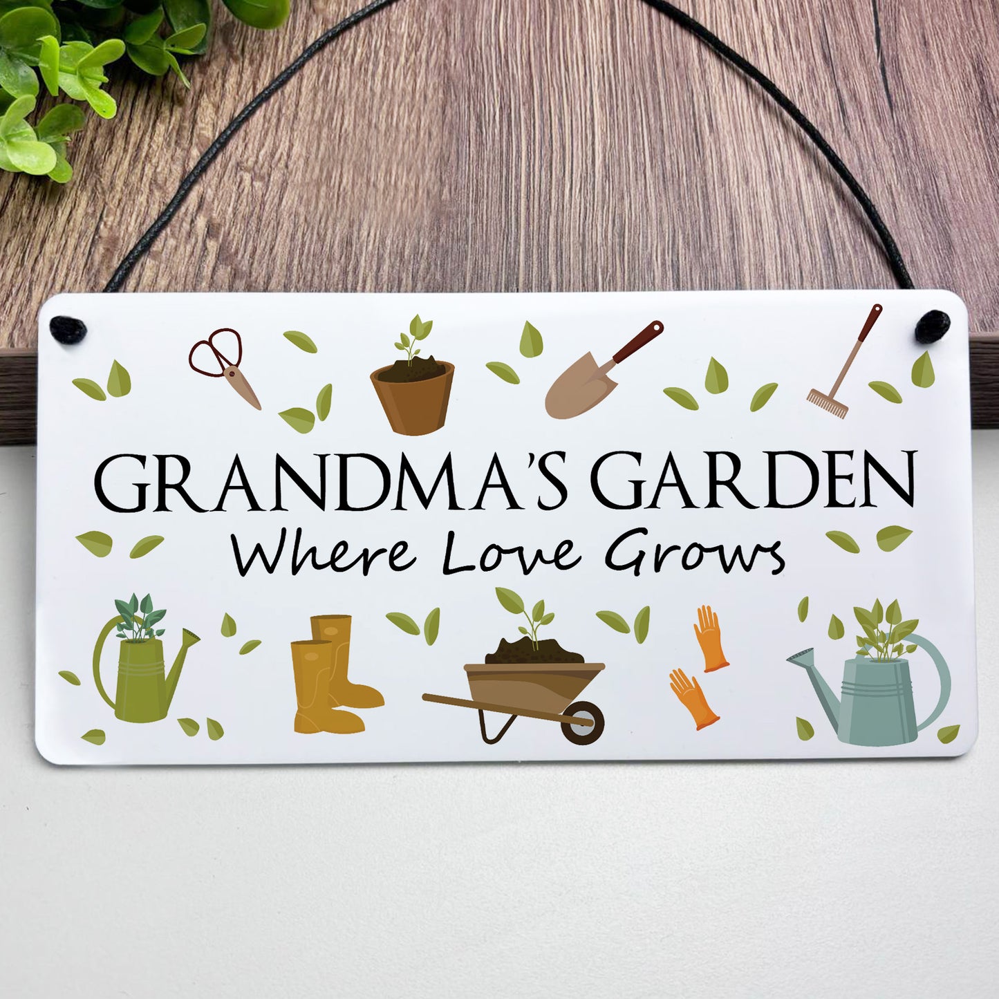 Grandmas Garden Sign For Outside Hanging Shed Plaque Yard