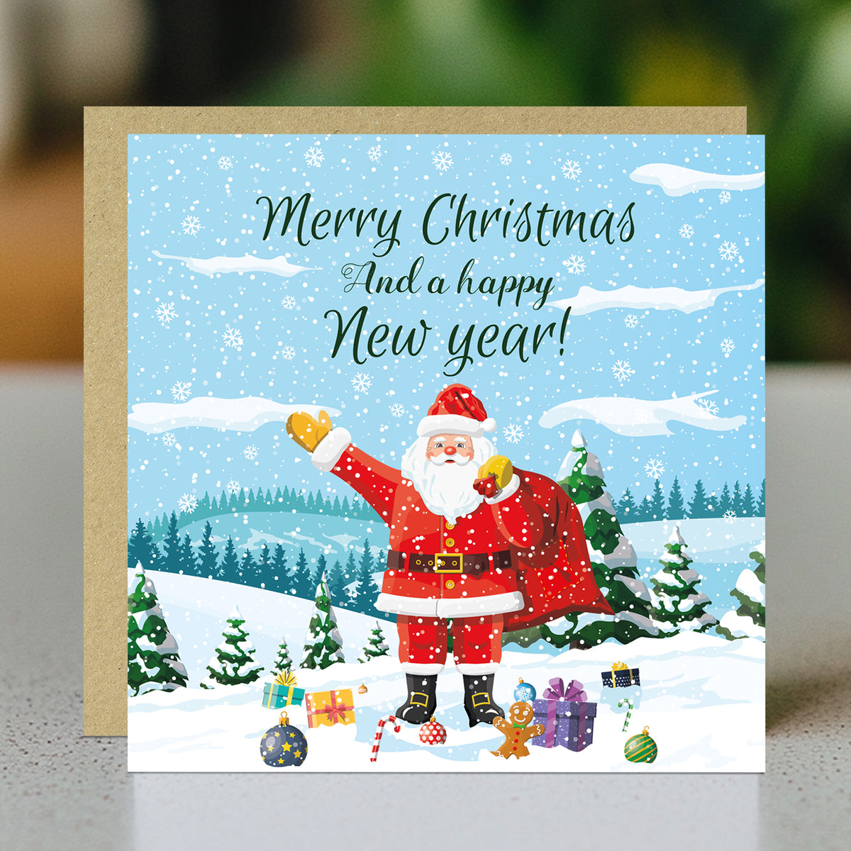 Merry Christmas Happy New Year Card For Friends and Family