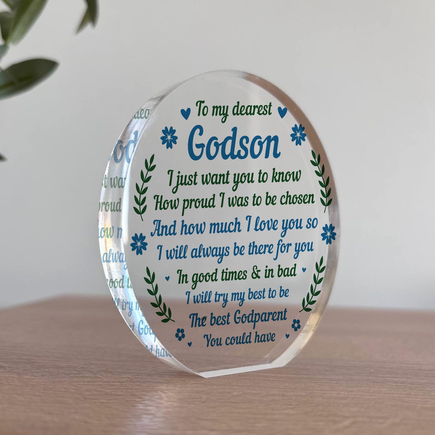 Godson Gifts From Godparents Godson Acrylic Plaque Gifts