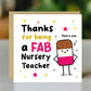 Nursery Teacher Thank You Card FAB TEACHER Card With Envelope