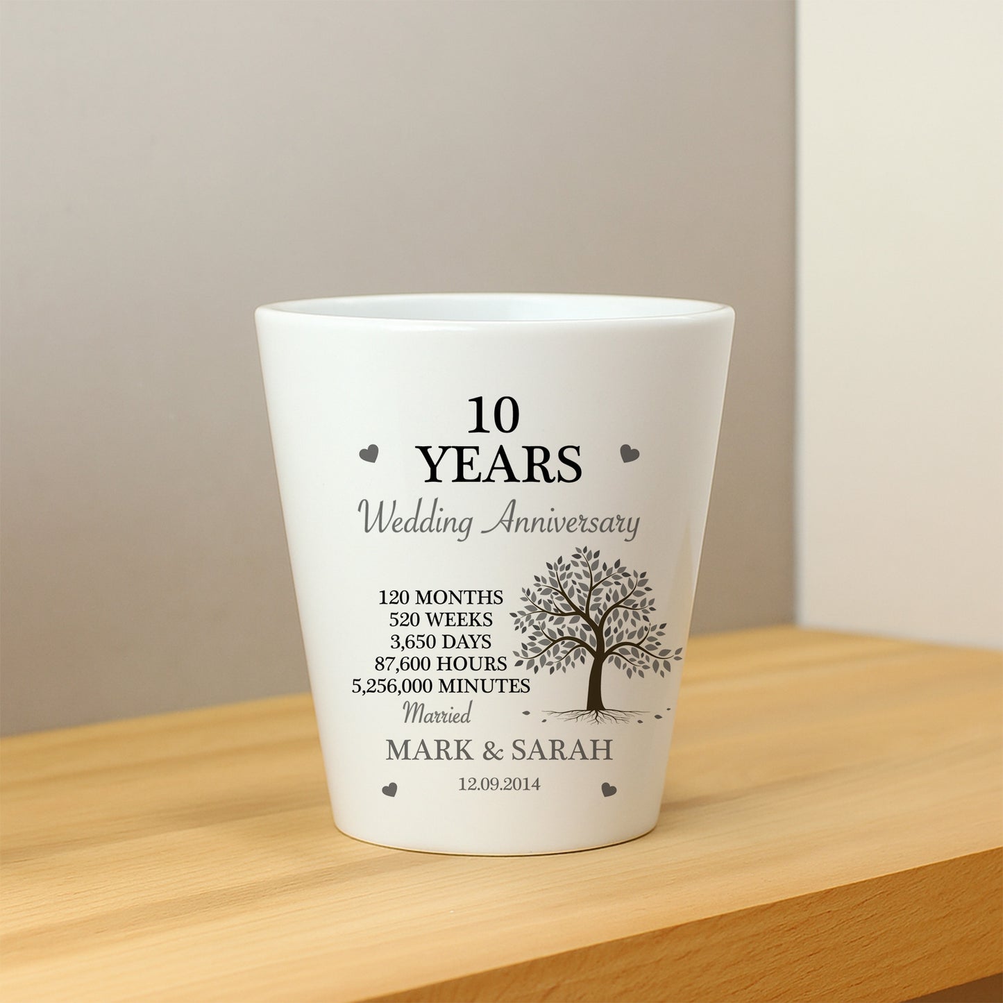Personalised 10th Anniversary Gift Husband Wife Wedding Plant Po