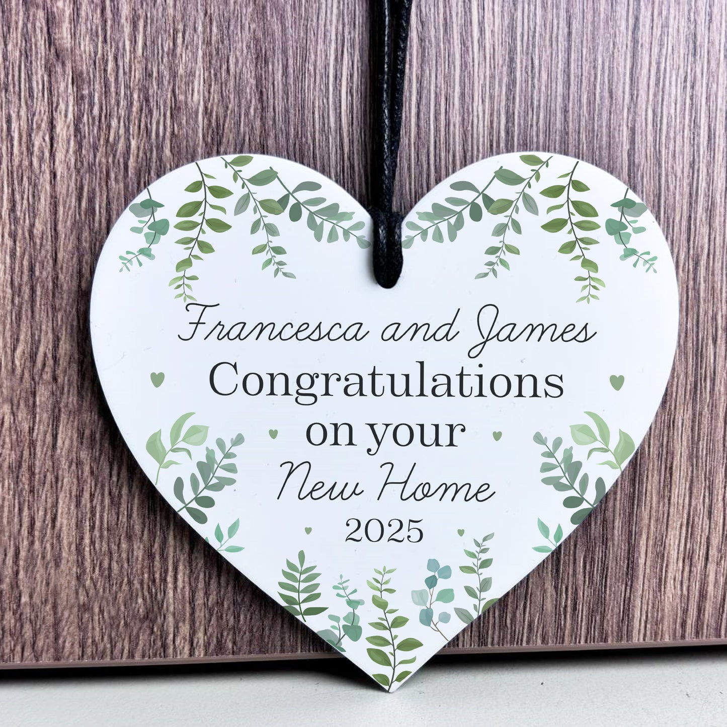 Personalised New Home Gift For Friend Couple Hanging Heart