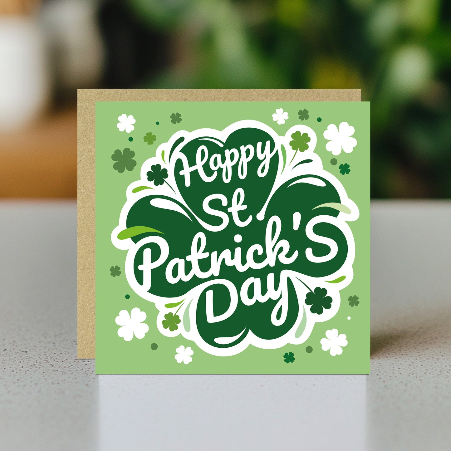 Happy St Patrick’s Day Card Irish Day Card With Shamrock