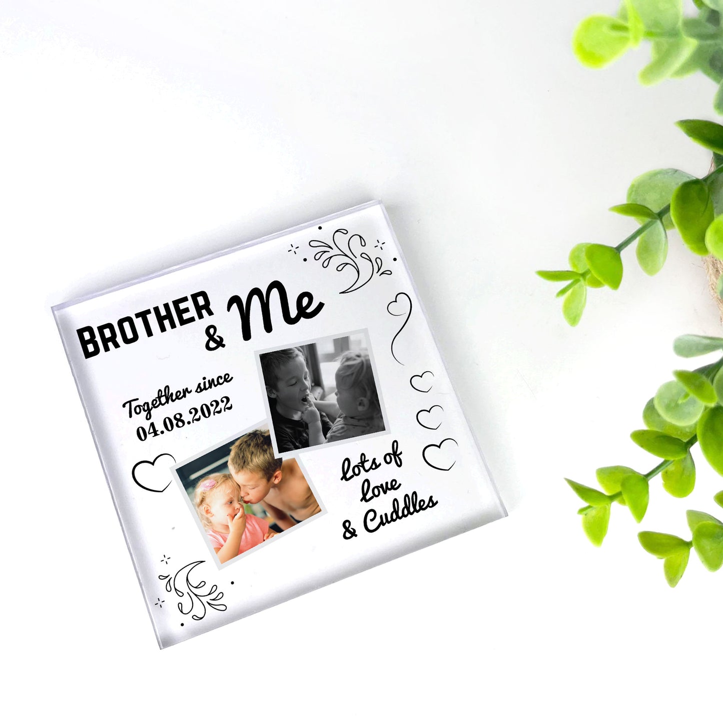 Brother Gifts For Birthday Christmas Personalised Photo Block