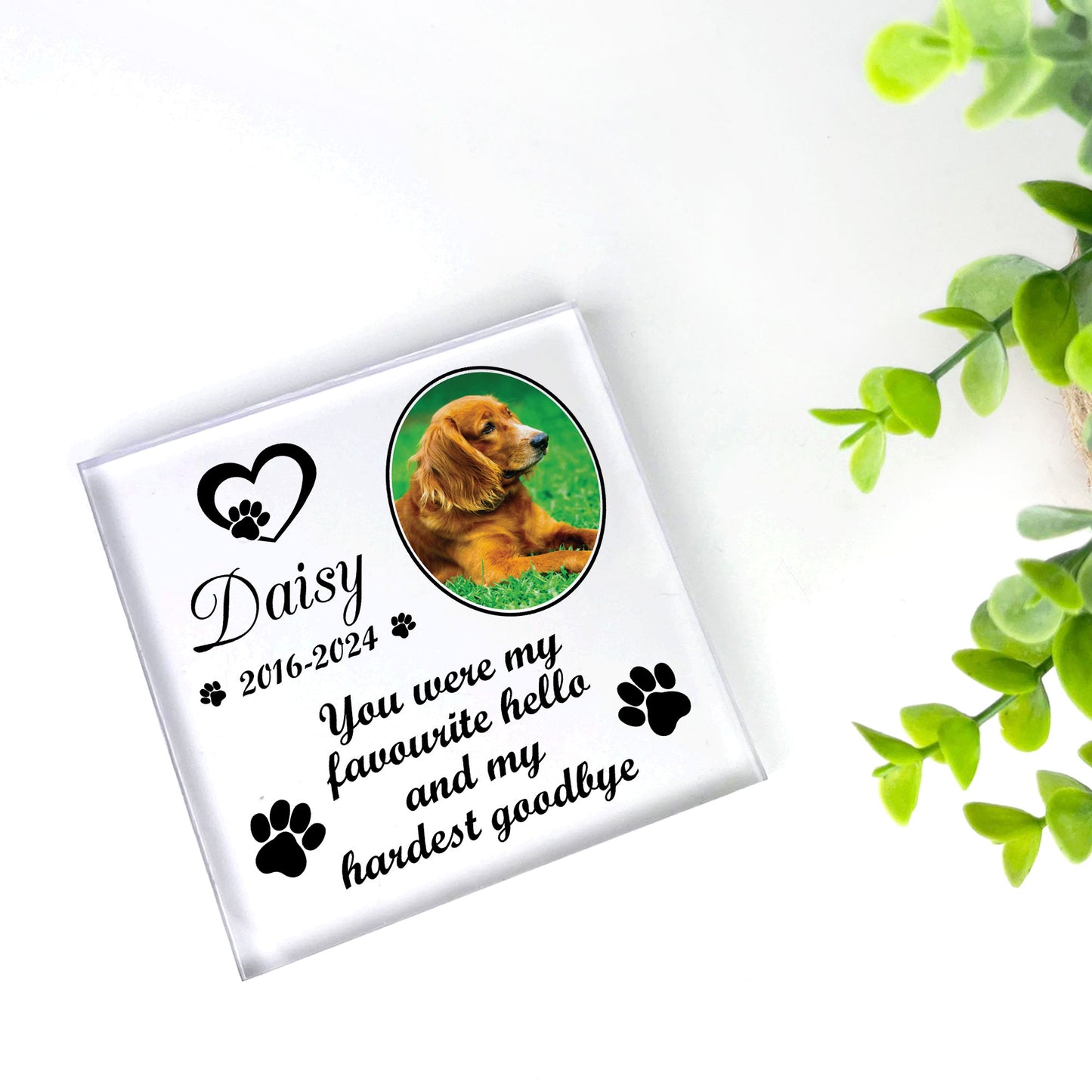 Personalised Pet Memorial Plaque Photo Dog Cat Memorial Sign