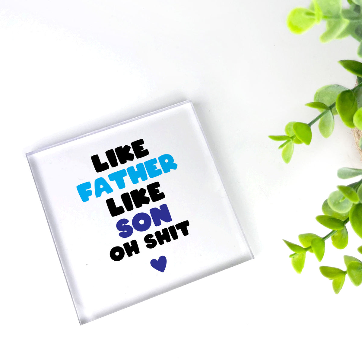 FUNNY Gift For Son Dad Like Father Like Son Plaque Joke Gift