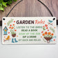 Garden Sign For Outside Hanging Robin Garden Rules Sign