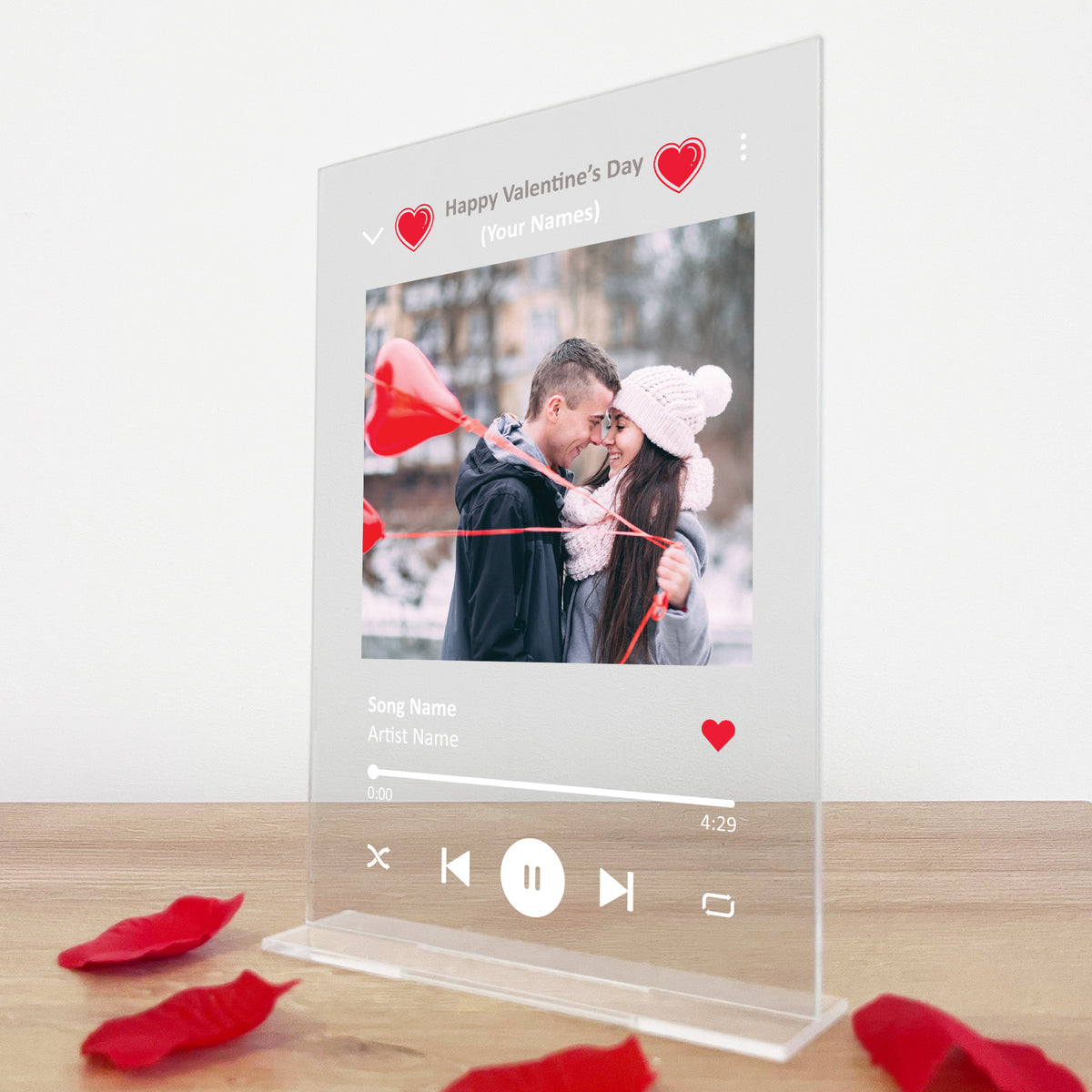 Personalised Valentines Day Song Plaque Gift For Couples Him Her