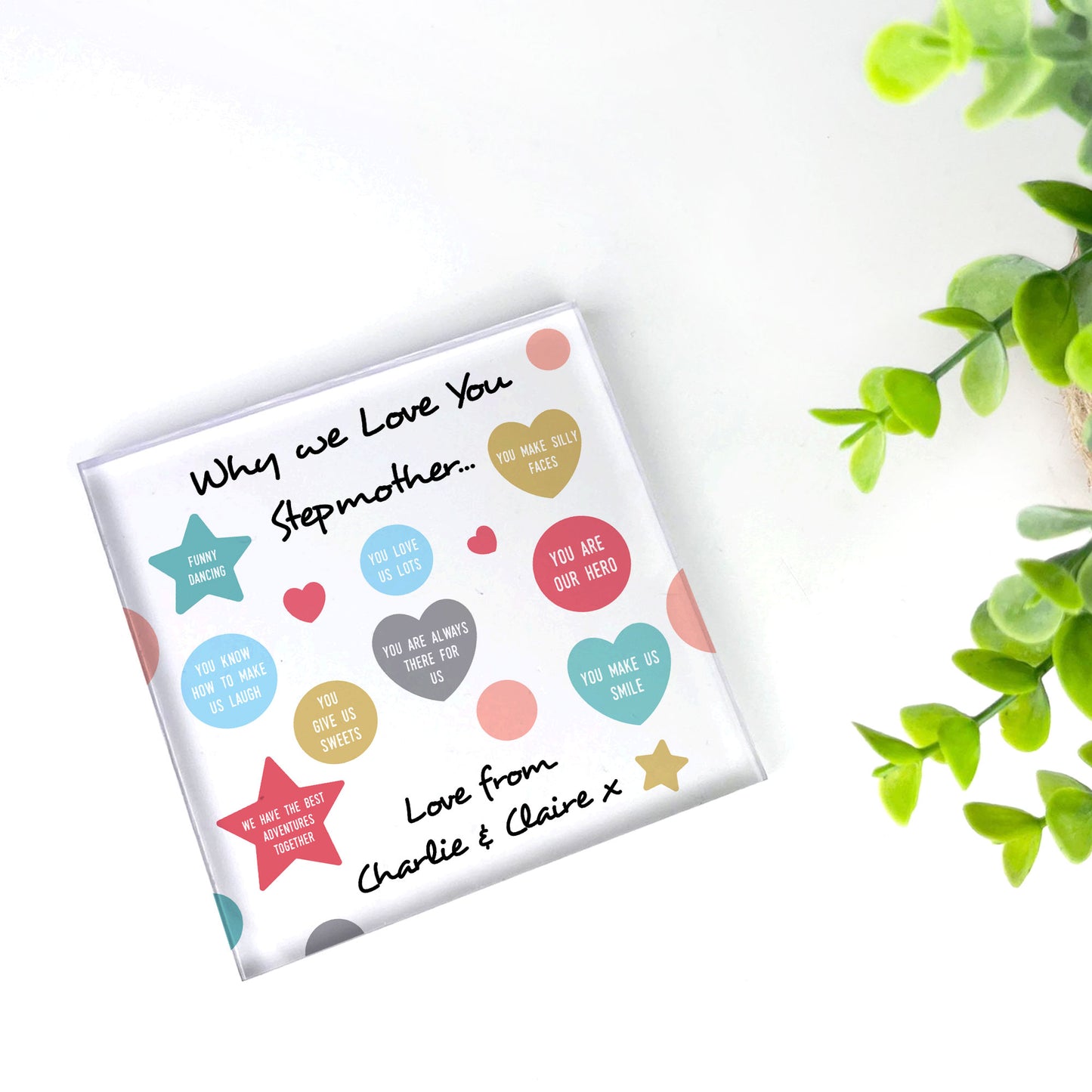 Novelty STEP MUM Gifts Personalised Plaque Step Mum Christmas