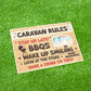 CARAVAN RULES SIGN For Caravan Door Plaque Caravan Sign For Home