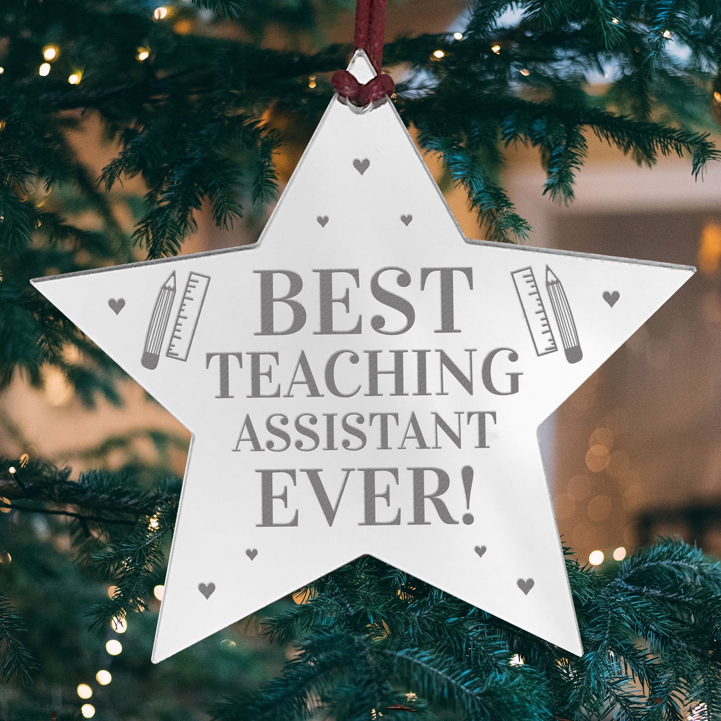 BEST TEACHING ASSISTANT EVER Gift Acrylic Hanging Star Teacher