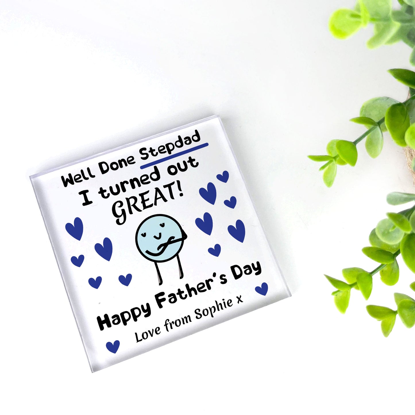 FUNNY JOKE Gift For Stepdad For Fathers Day Personalised Block
