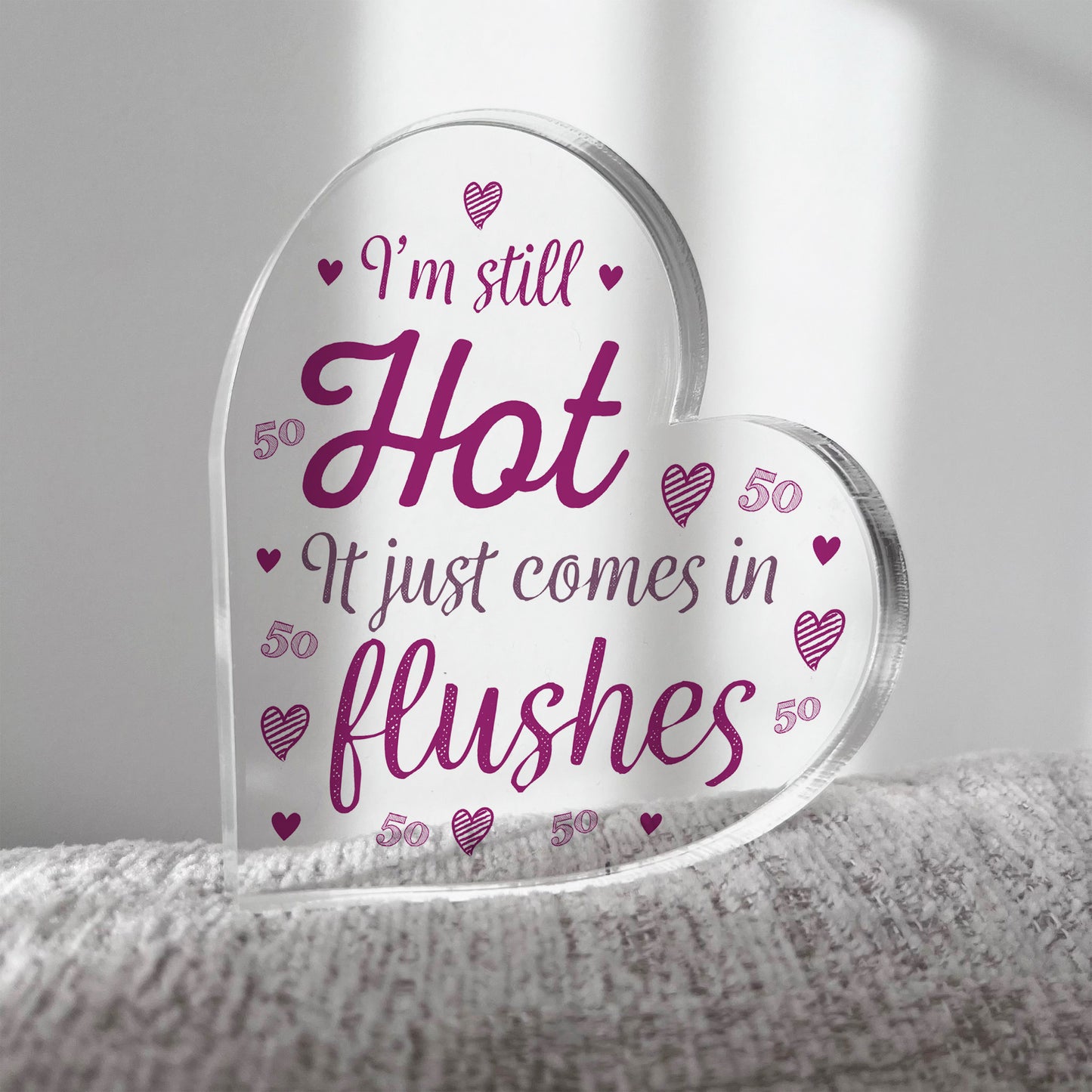 Funny 50th Birthday Gifts For Women Fifty Gift Acrylic Heart