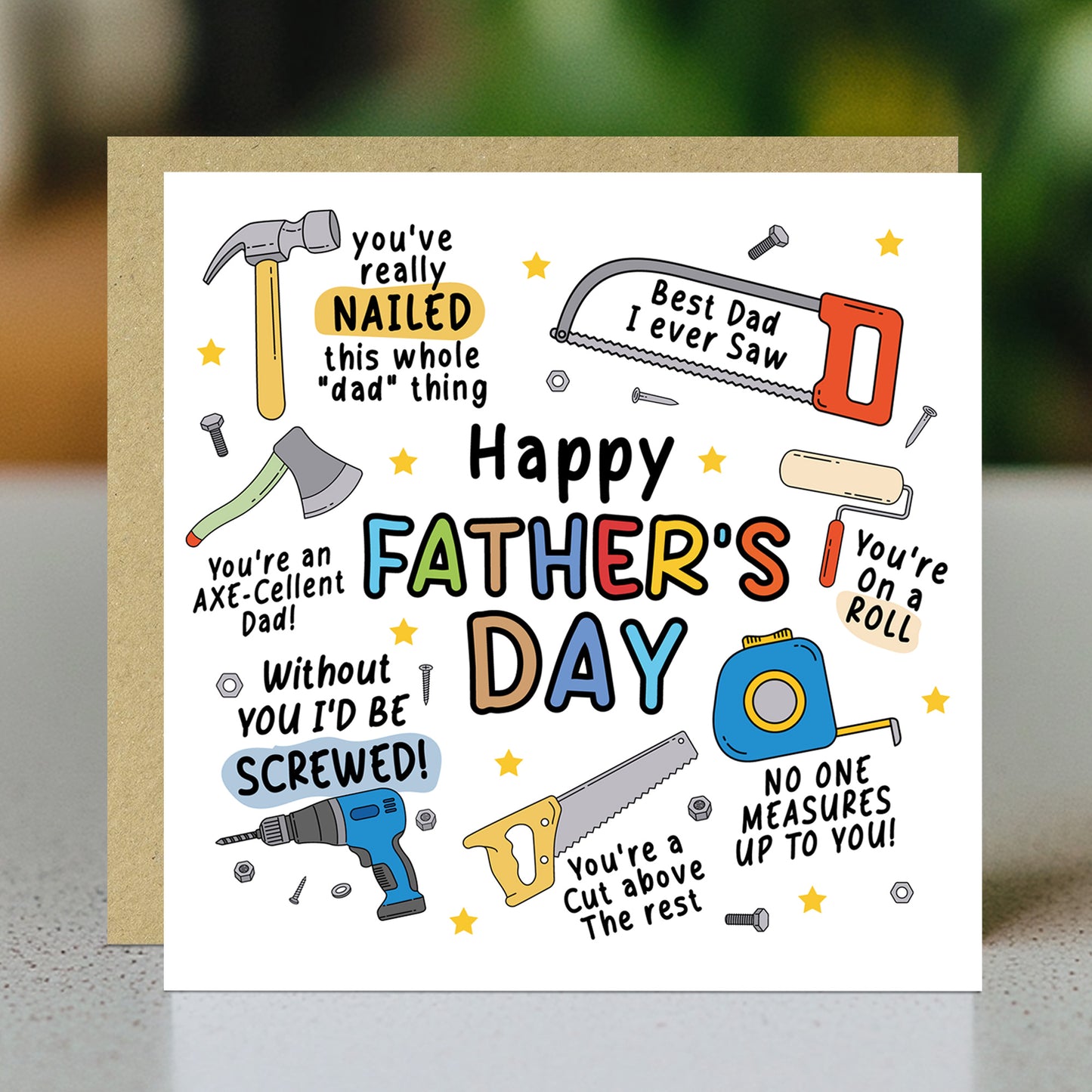 Happy Fathers Day Card Novelty Tool Pun Card For Dad Father's