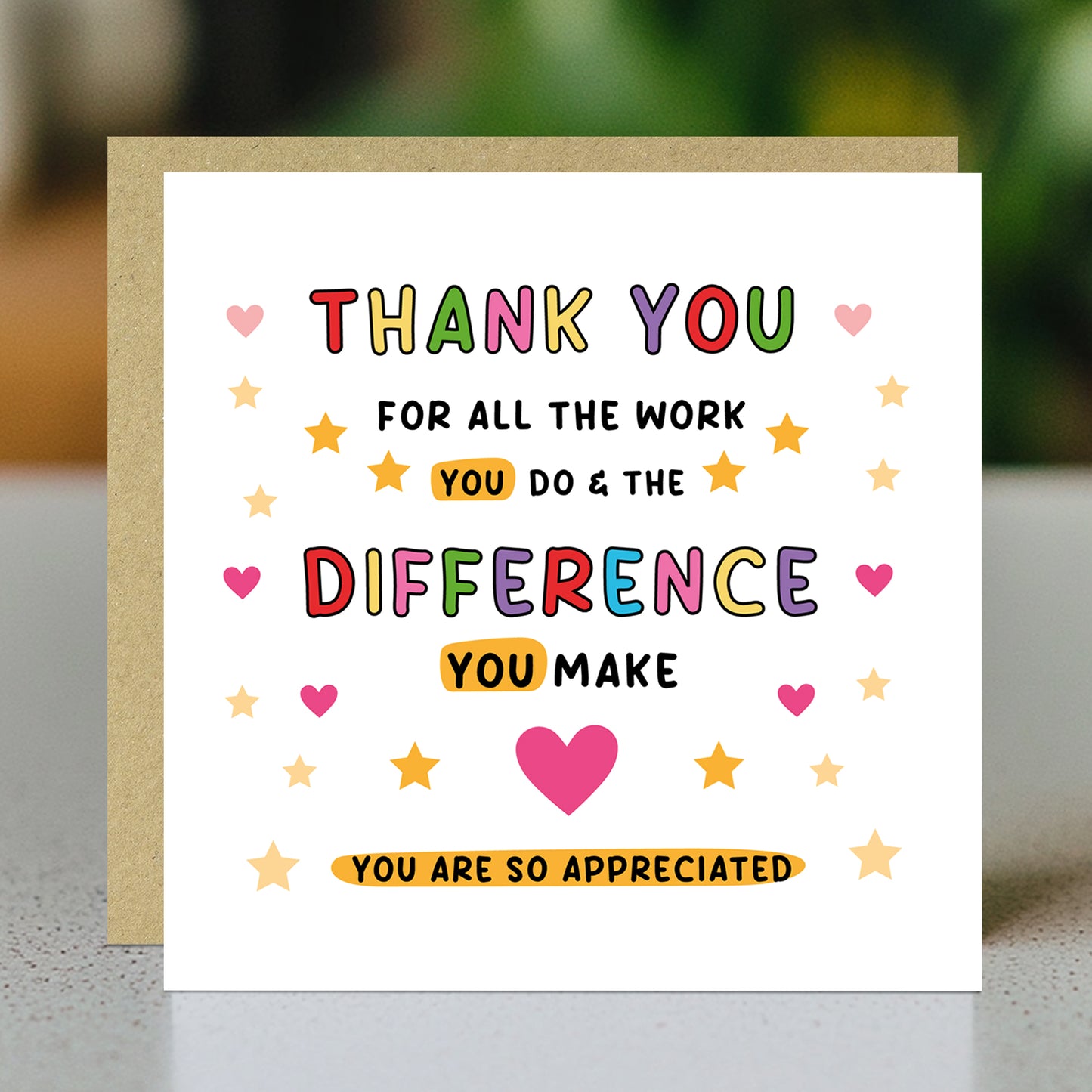 Thank You Card For Teacher Volunteer Colleague Best Friend