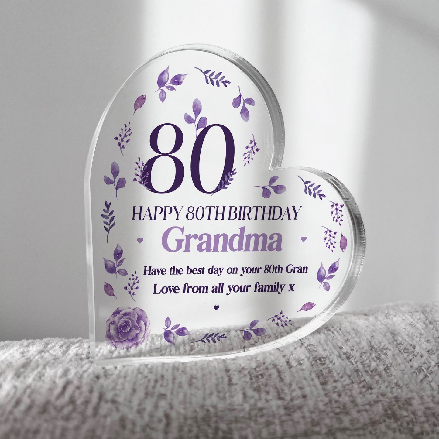 Personalised Happy 80th Birthday Gift For Mum Nan Nanny Grandma