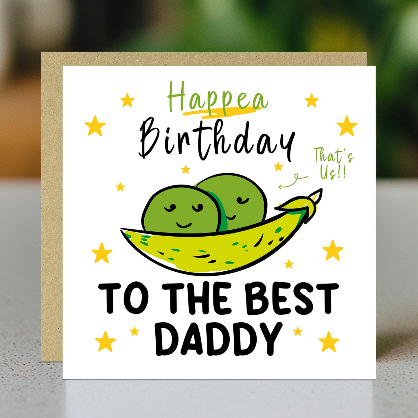 Happy Birthday To The Best Daddy Card With Kraft Envelope