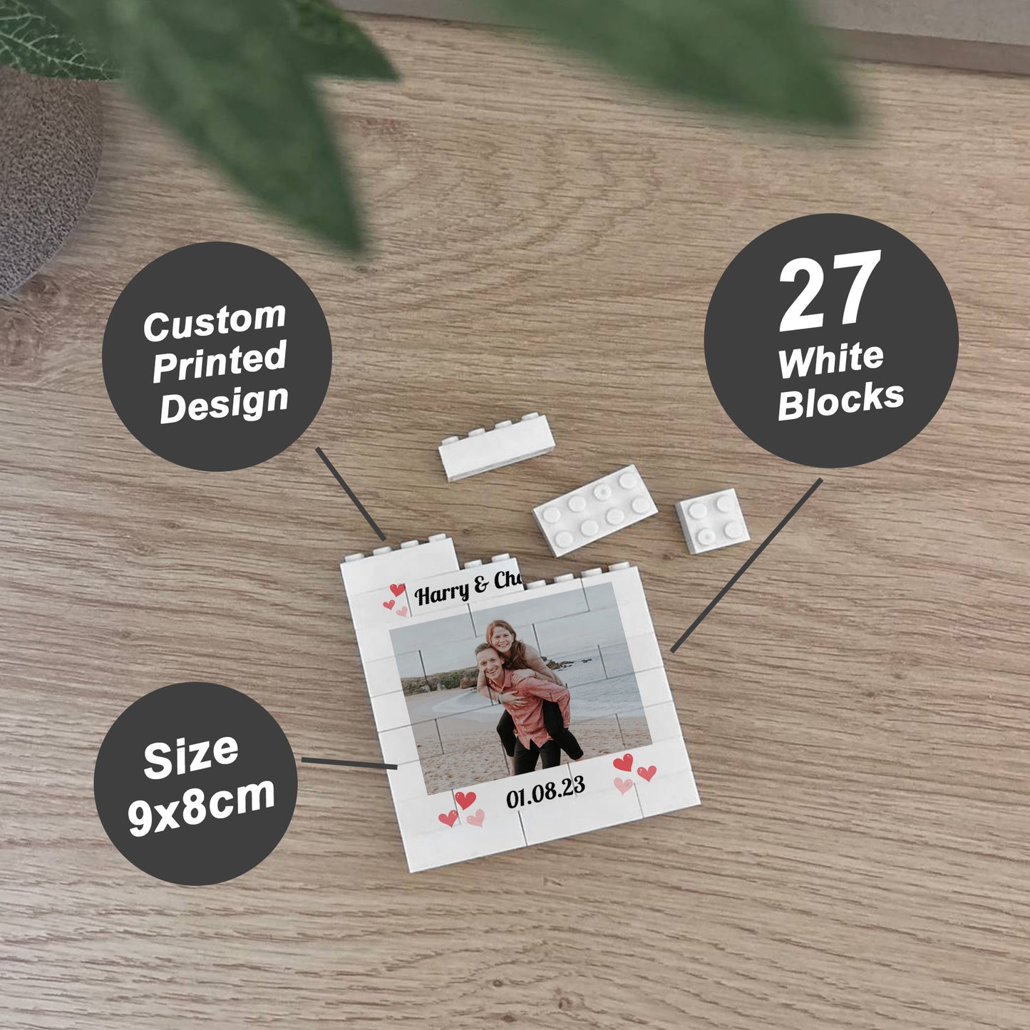 Couple Gift Photo Brick Personalised Plaque Gift For Anniversary