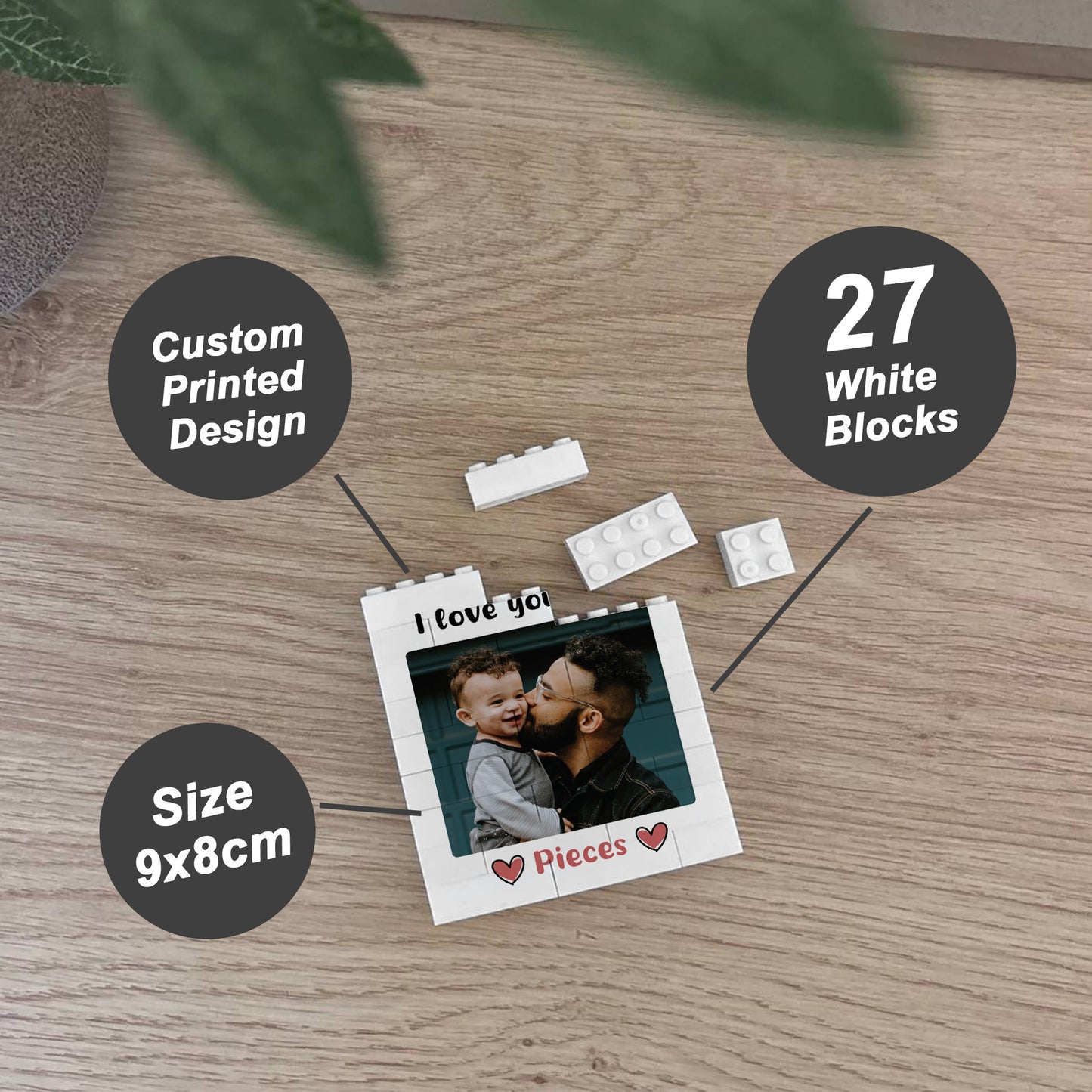 Personalised Brick Photo Block Gift for Dad For Fathers Day
