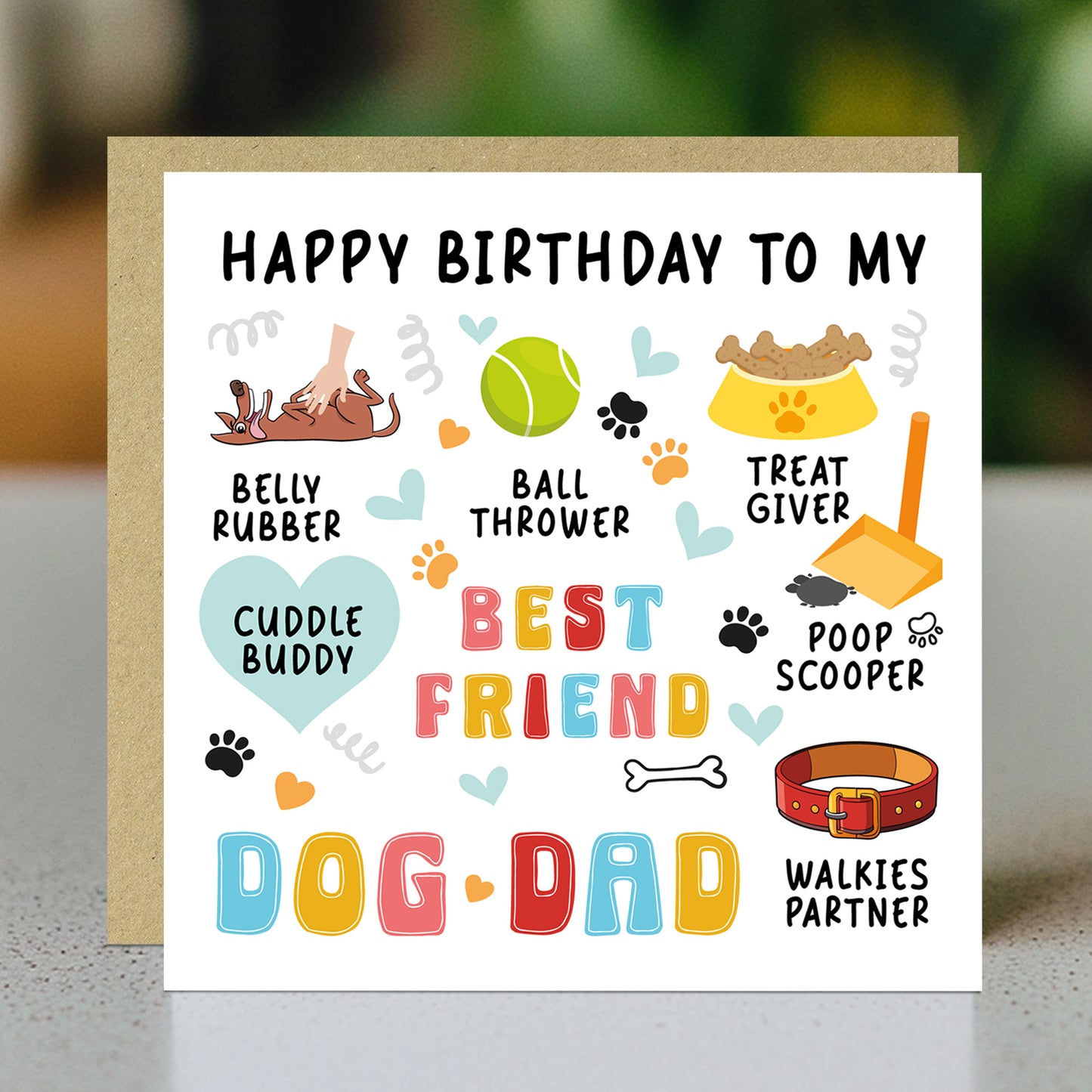 Happy Birthday Card From The Dog Birthday Card For Best Dog Dad