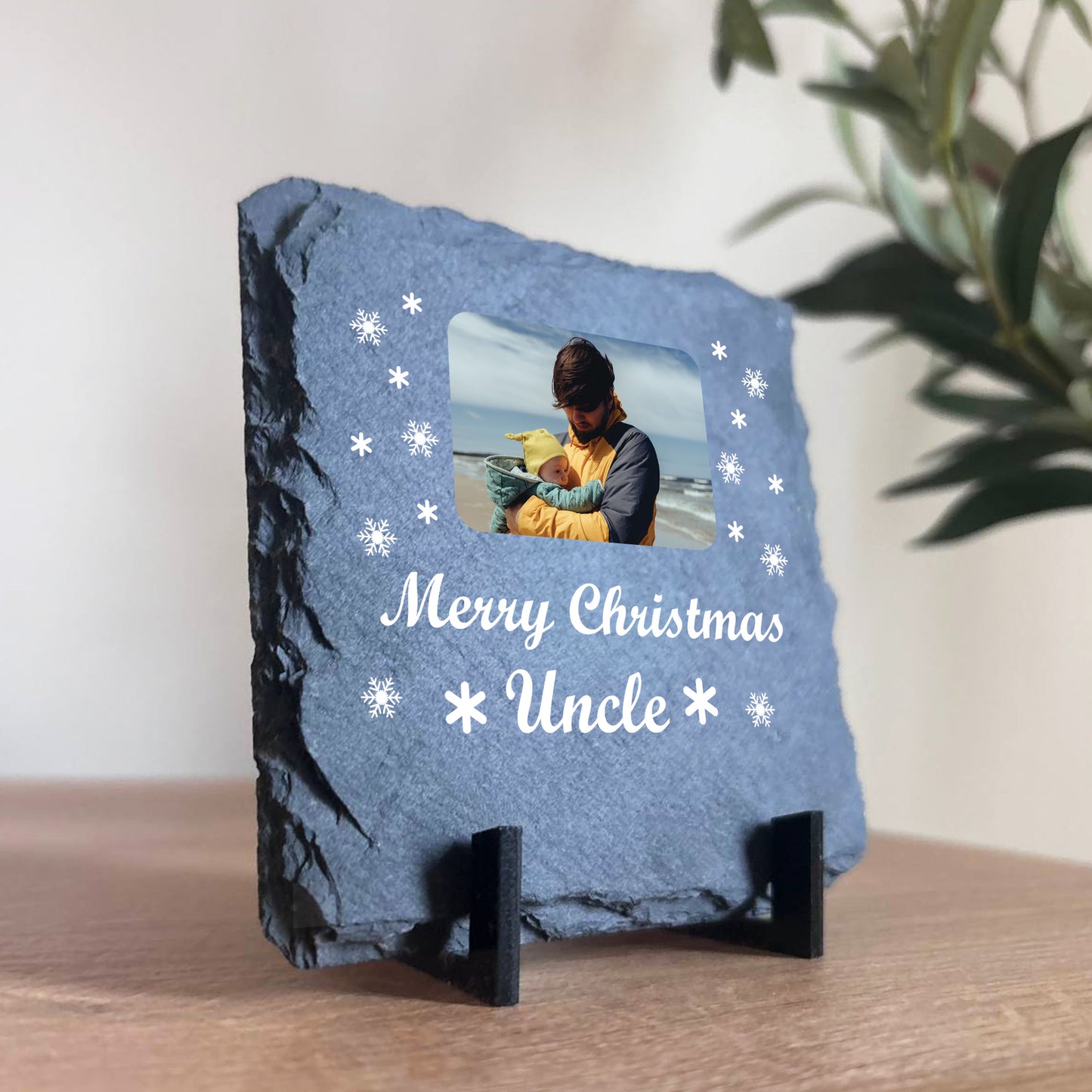 Merry Christmas Gift For Uncle Slate Sign Photo Plaque