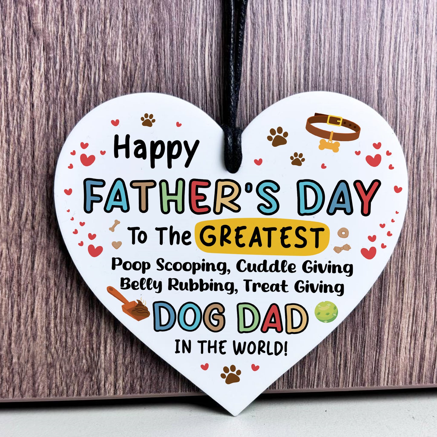 Fathers Day Gift For Greatest Dog Dad Funny Gift For Dad Heart