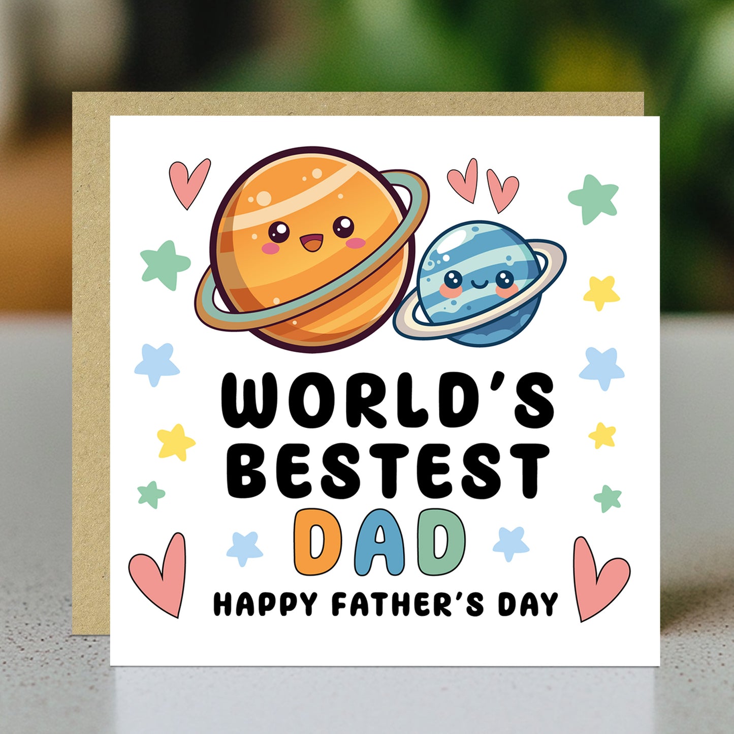 Fathers Day Card For Dad Worlds Best Dad Card From Daughter Son