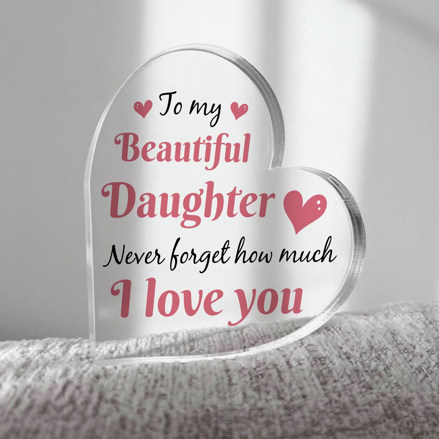 Gifts for Daughter Christmas Birthday Gifts Acrylic Heart Plaque