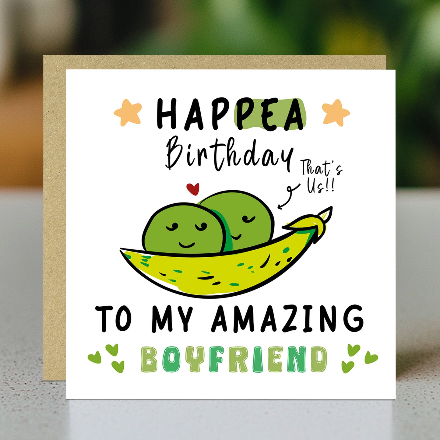 Funny Happy Birthday Card For Boyfriend With Kraft Envelope