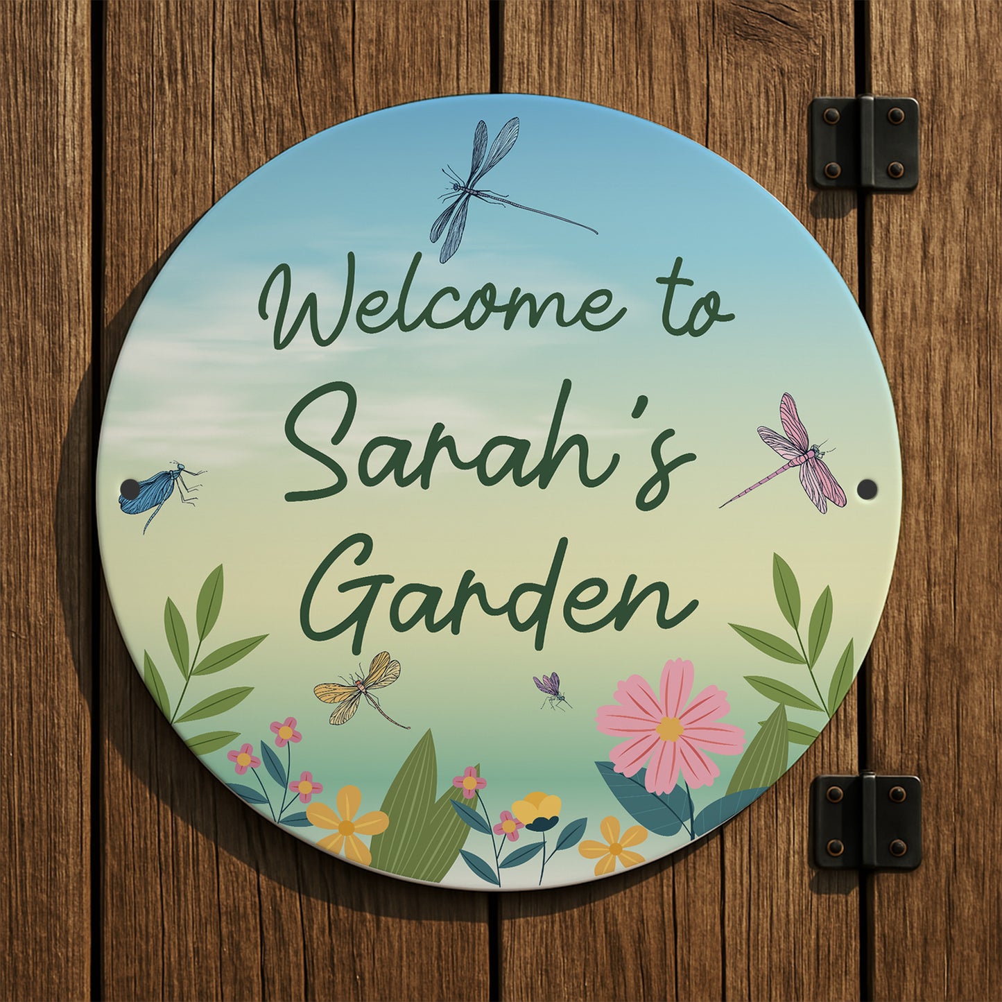 Personalised Welcome To Any Name's Garden Sign Dragonfly Sign