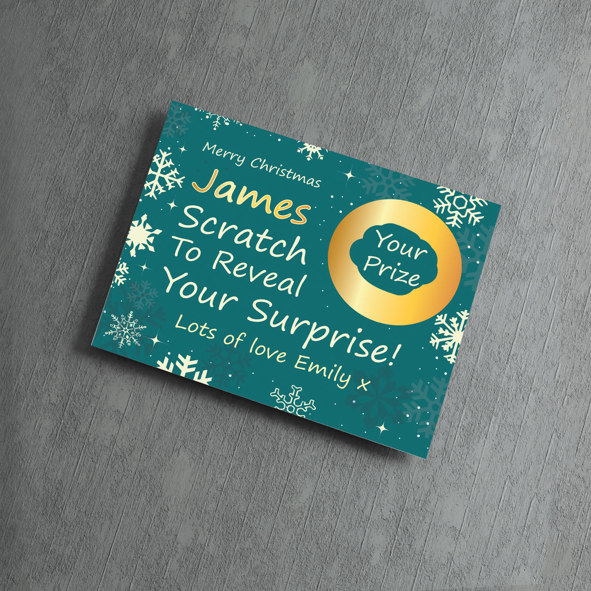 Personalised Christmas Scratch Reveal Card For Son Brother Men