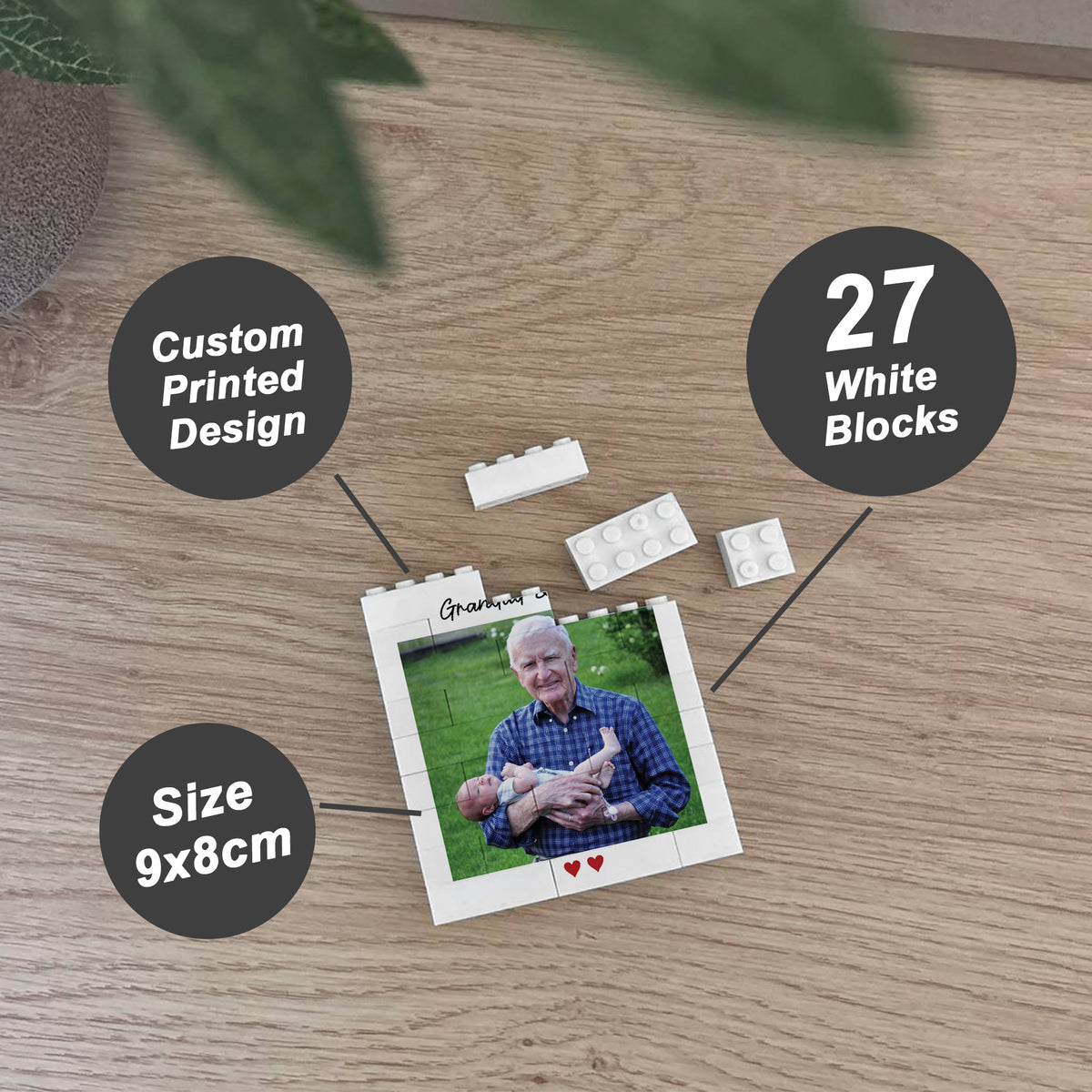 Grandad And Me Plaque Brick Photo Block Gift For Fathers Day
