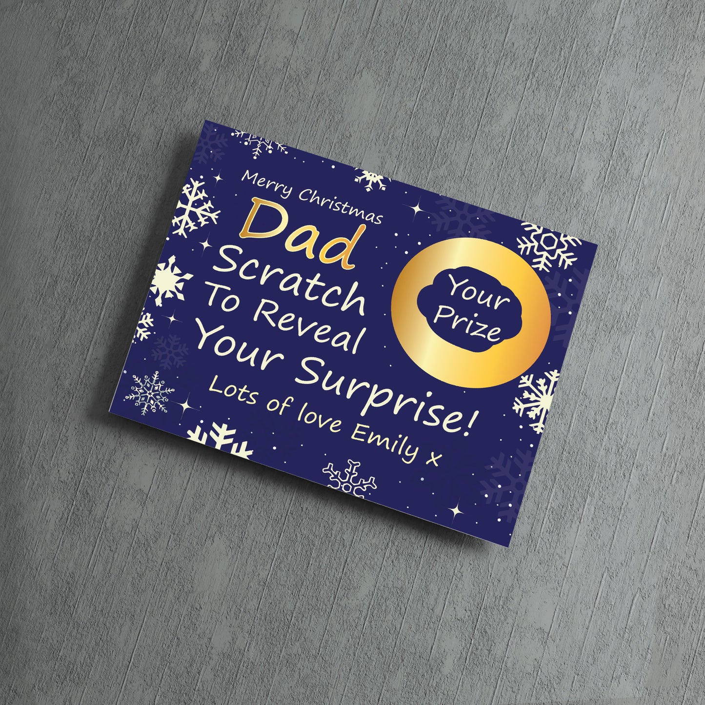 Personalised Dad Christmas Scratch Reveal Card Surprise Gifts