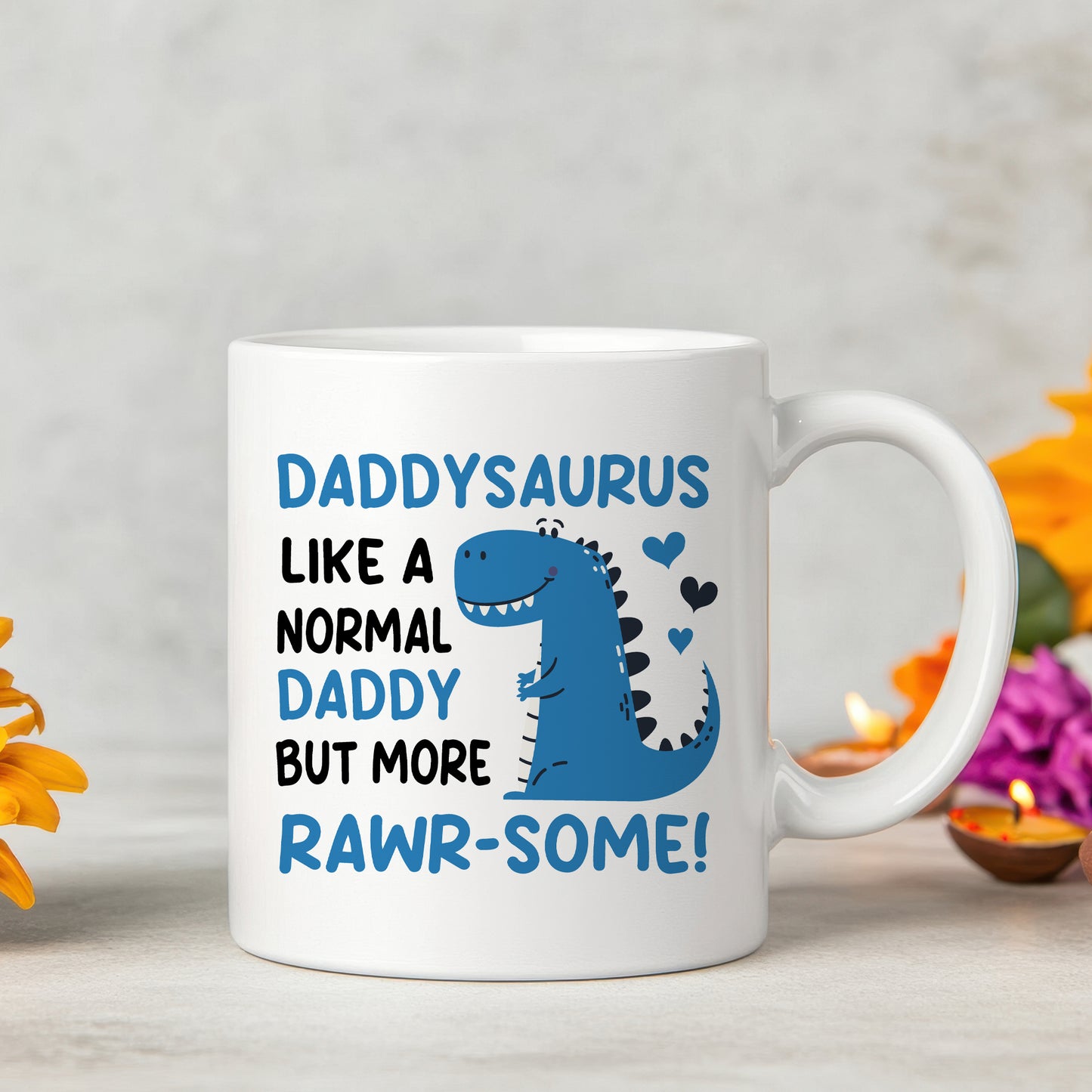 Daddy Ceramic Mug Novelty Daddysaurus Funny Gift For Birthday