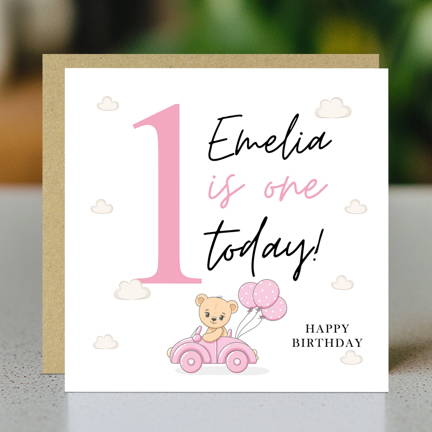 Personalised 1st Birthday Card ONE TODAY Daughter Granddaughter