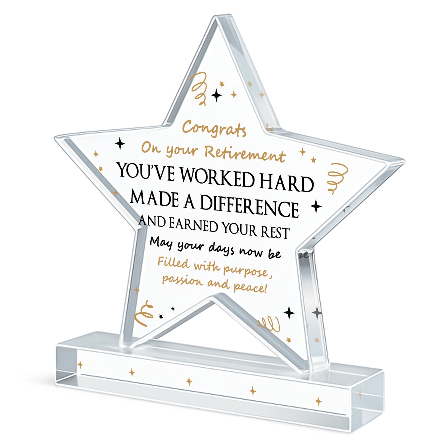 Congratulations Retirement Gifts for Women Men Acrylic Star
