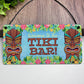 Welcome To The Tiki Bar Sign For Home Bar Hanging Wall Door Sign