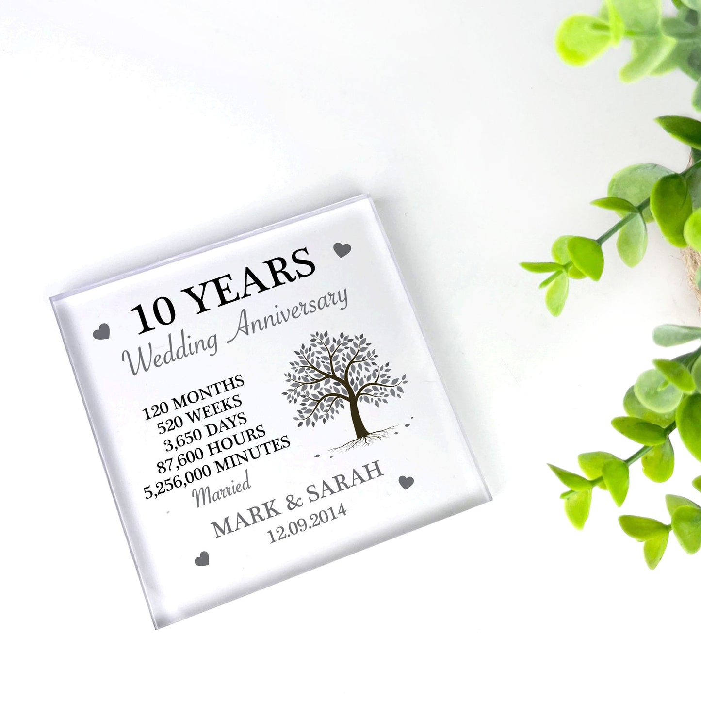 Personalised 10th Anniversary Gift Husband Wife Anniversary Gift
