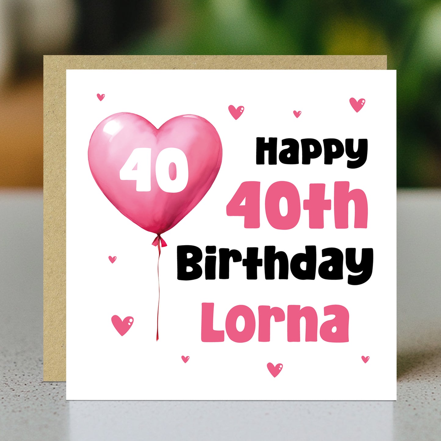 40th Birthday Card For Women Personalised 40th Birthday Card