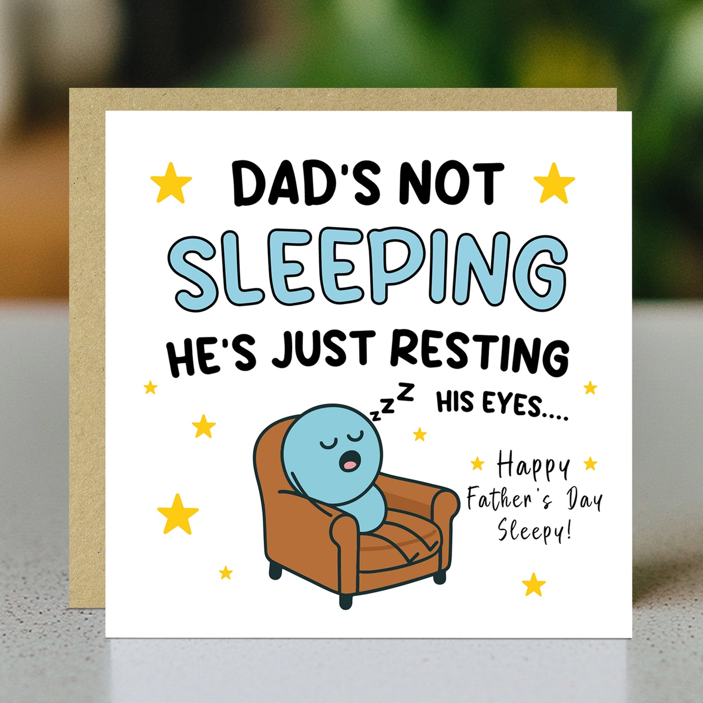 FUNNY Dad Card For Fathers Day Hes Just Resting His Eyes Humour