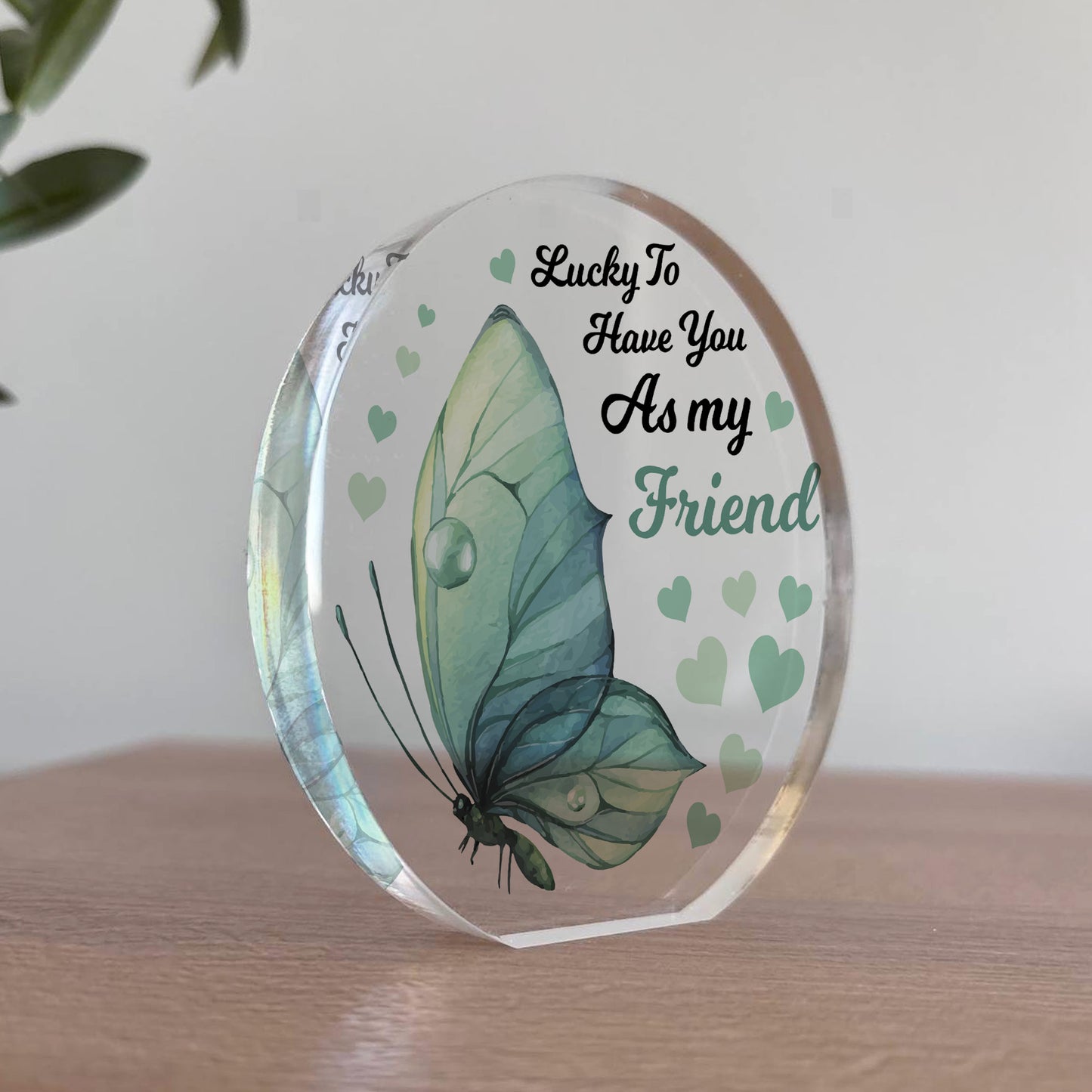 Lucky To Have You As My Friend Friendship Sign Standing Plaque