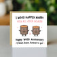 Funny Wood Anniversary Card For Husband Wife 5th Anniversary Car