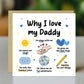 Daddy Card Why I Love Daddy Card Birthday Card for Daddy