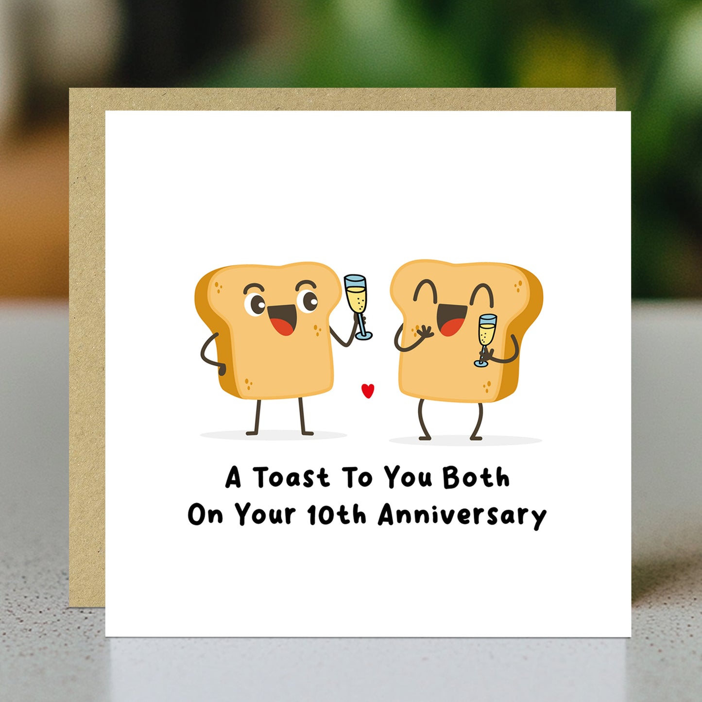 Funny Anniversary Card For Couple Toast To You 10th Anniversary