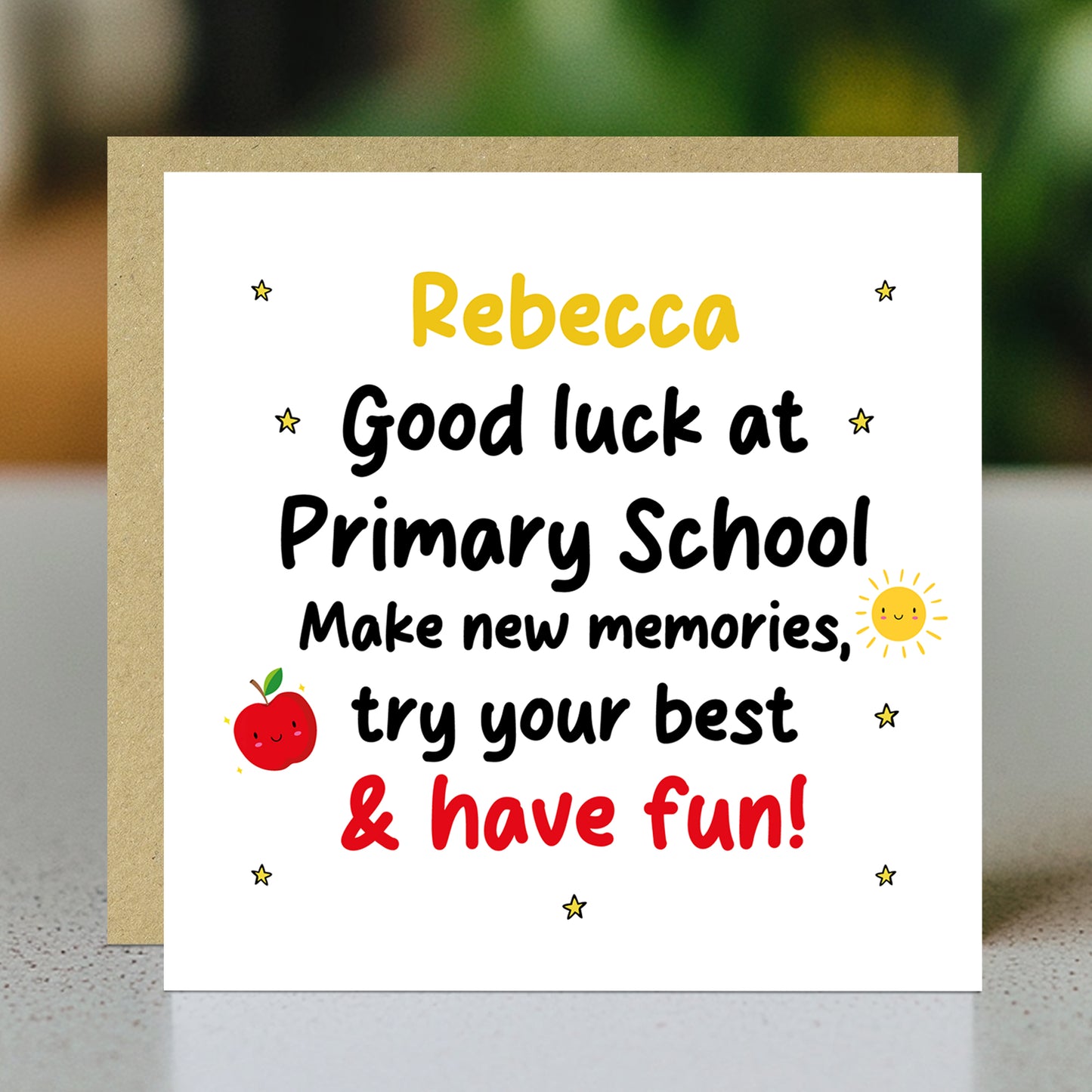 Personalised Good Luck Primary School Card For Son Daughter