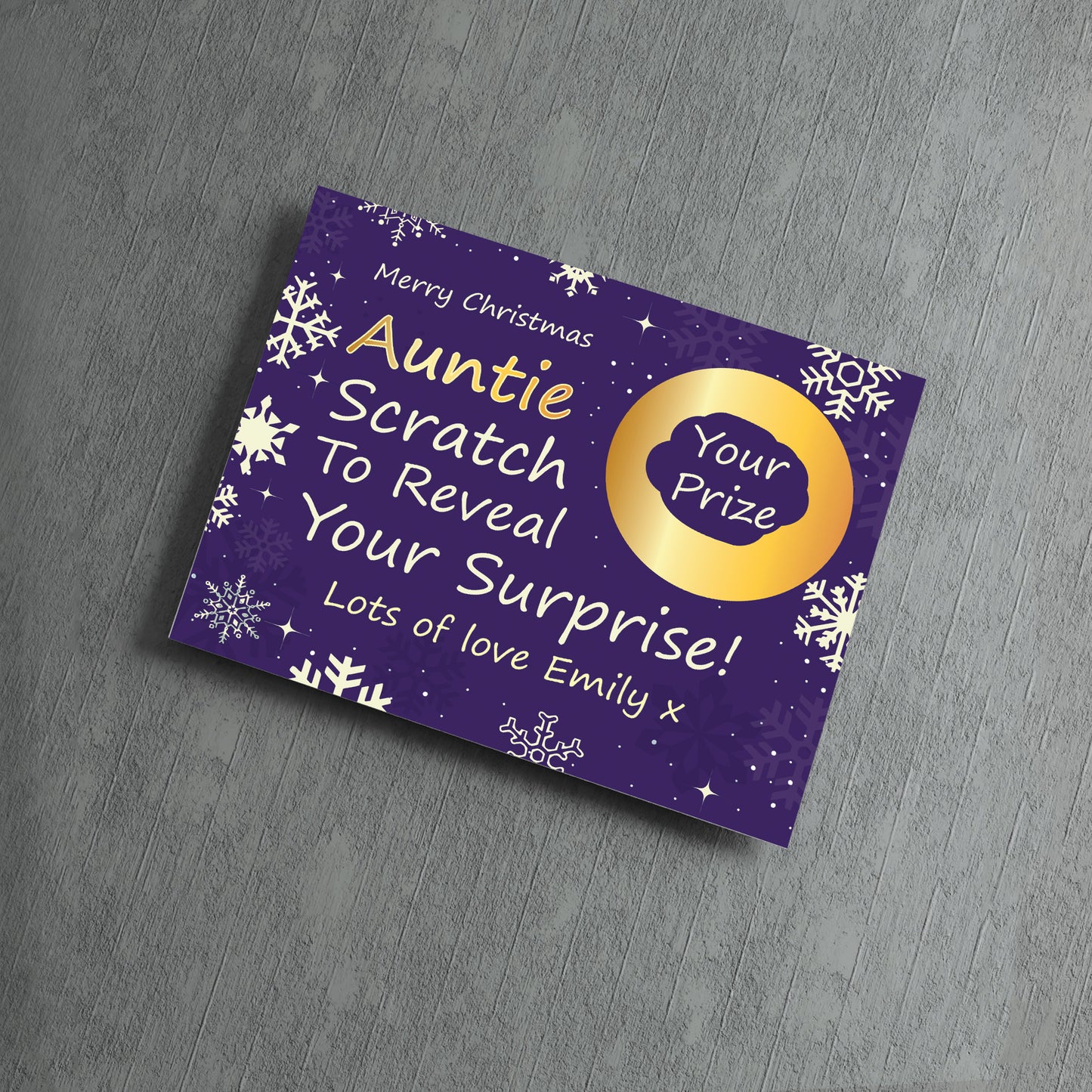 Personalised Auntie Christmas Scratch Reveal Card Surprise Aunt